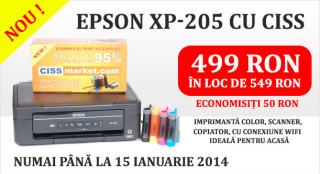 Epson XP-205 cu CISS la 499 Ron